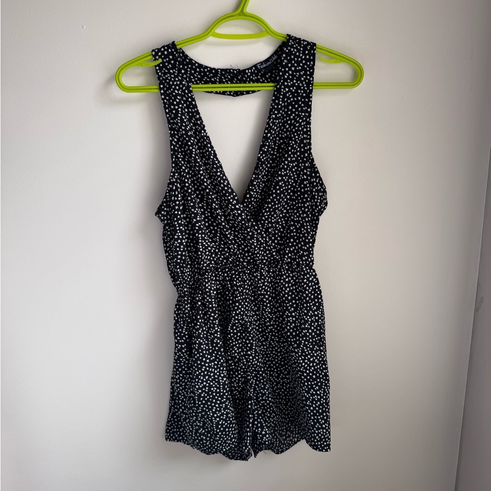 Black and White Polka Dot Romper